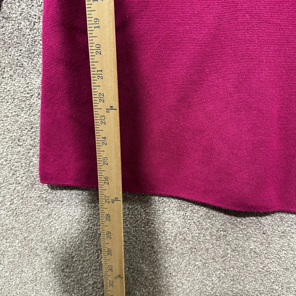 Talbots Pullover Sweater Large Petite Magenta Pink Cowl Neck 3/4 Sleeve LP